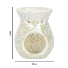 Load image into Gallery viewer, Small White Iridescent Crackle Oil Burner
