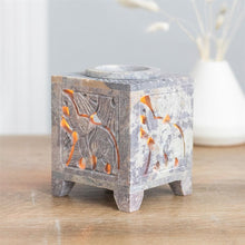 Load image into Gallery viewer, Carved Elephant Soapstone Oil Burner
