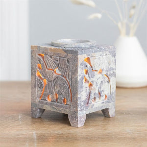 Carved Elephant Soapstone Oil Burner