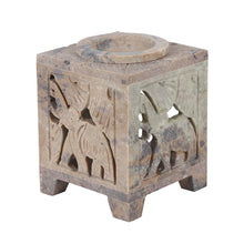 Load image into Gallery viewer, Carved Elephant Soapstone Oil Burner
