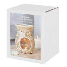 Load image into Gallery viewer, Large Gold Crackle Glass Oil Burner
