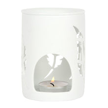 Load image into Gallery viewer, White Feather Cut Out Oil Burner
