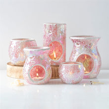 Load image into Gallery viewer, Large Pink Iridescent Crackle Oil Burner
