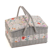 Load image into Gallery viewer, Twin-Lidded Wicker Sewing Box - 4 Designs Available
