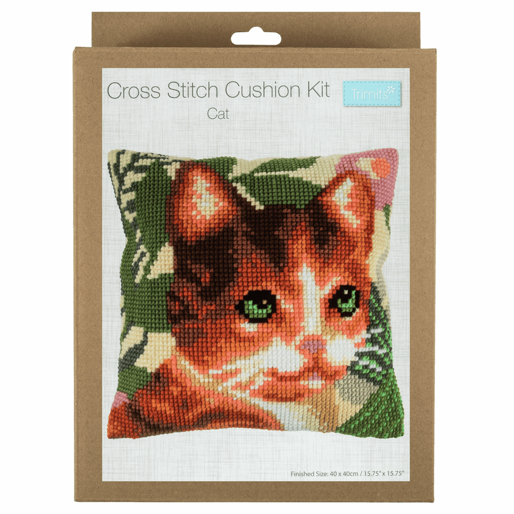 Cross Stitch Cushion Kit  - Cat