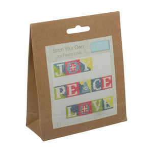 Mini Counted Cross Stitch Kit  - Joy, Peace and Love
