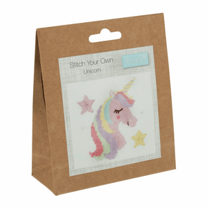 Mini Counted Cross Stitch Kit  - Unicorn